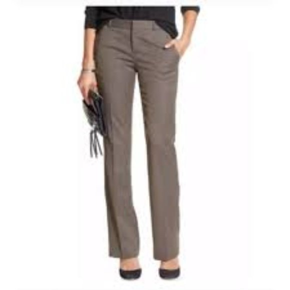 Banana Republic Gray Wool Mid Rise Martin Fit Flare Ankle Dress Pants Size 4 - Picture 4 of 12